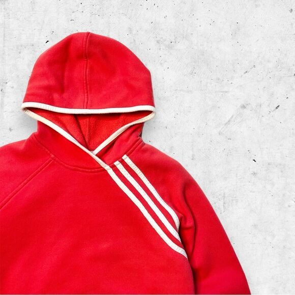 Vtg Y2K adidas 3 Stripes Hoodie Sweatshirt, Soft Logo Salmon Peach, Workout, S - Picture 2 of 6